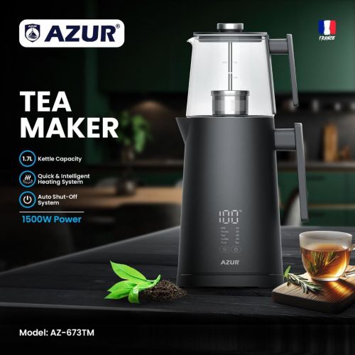 گچین مال  - چای‌ساز AZUR مدل AZ-673TM - قدرت 1500 وات، مخزن 1.7 لیتری و صفحه نمایش دیجیتال